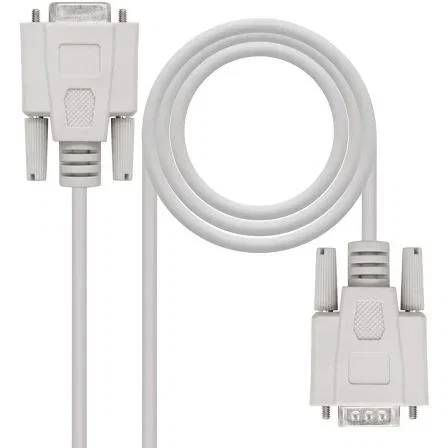 Nanocable Cable Serie RS232 DB9 Macho a DB9 Hembra 3m Beige